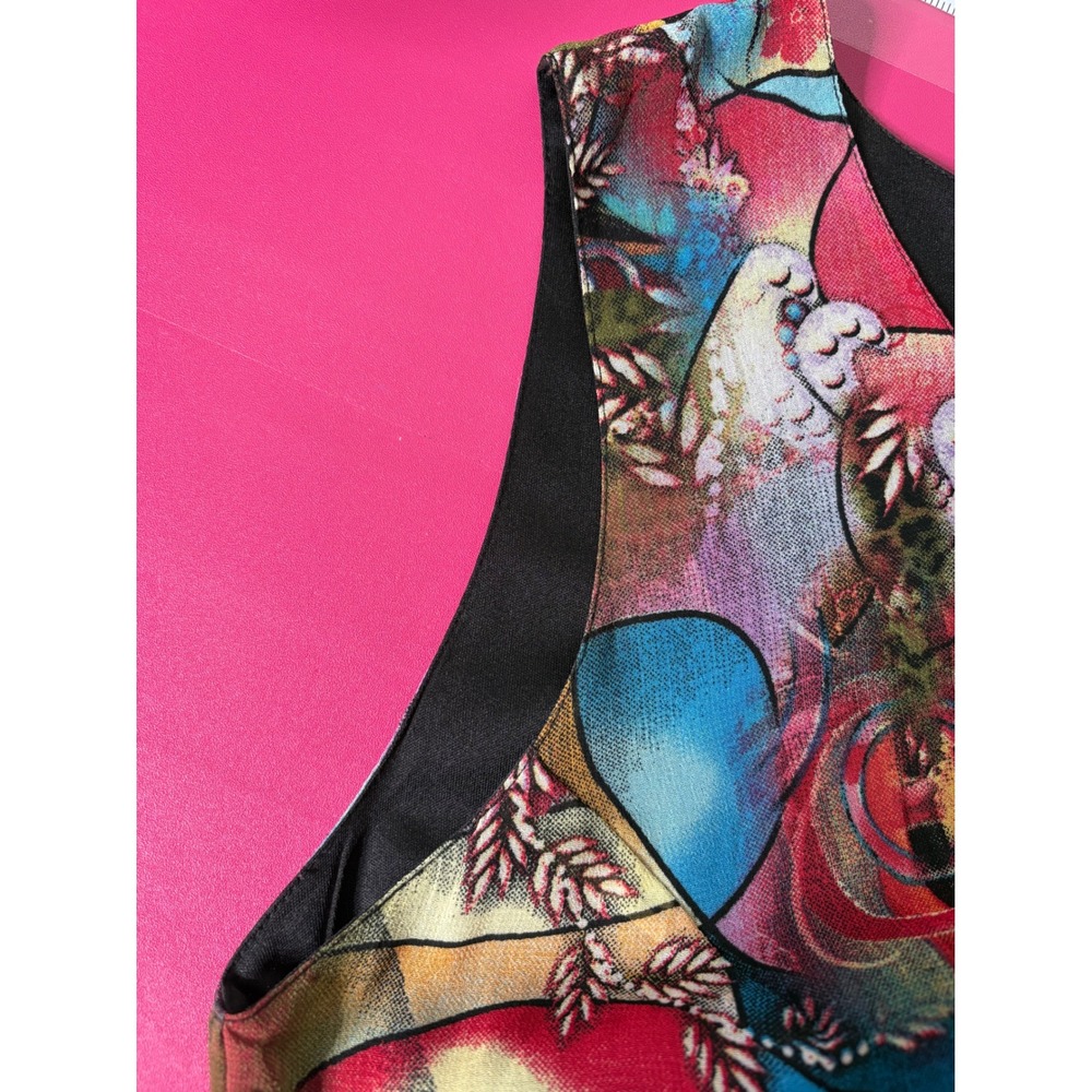 SERENGETI Womens Multicolor Maxi Dress Sz M Boho-Chic Art to Wear Lagenlook Chic - Picture 10 of 12
